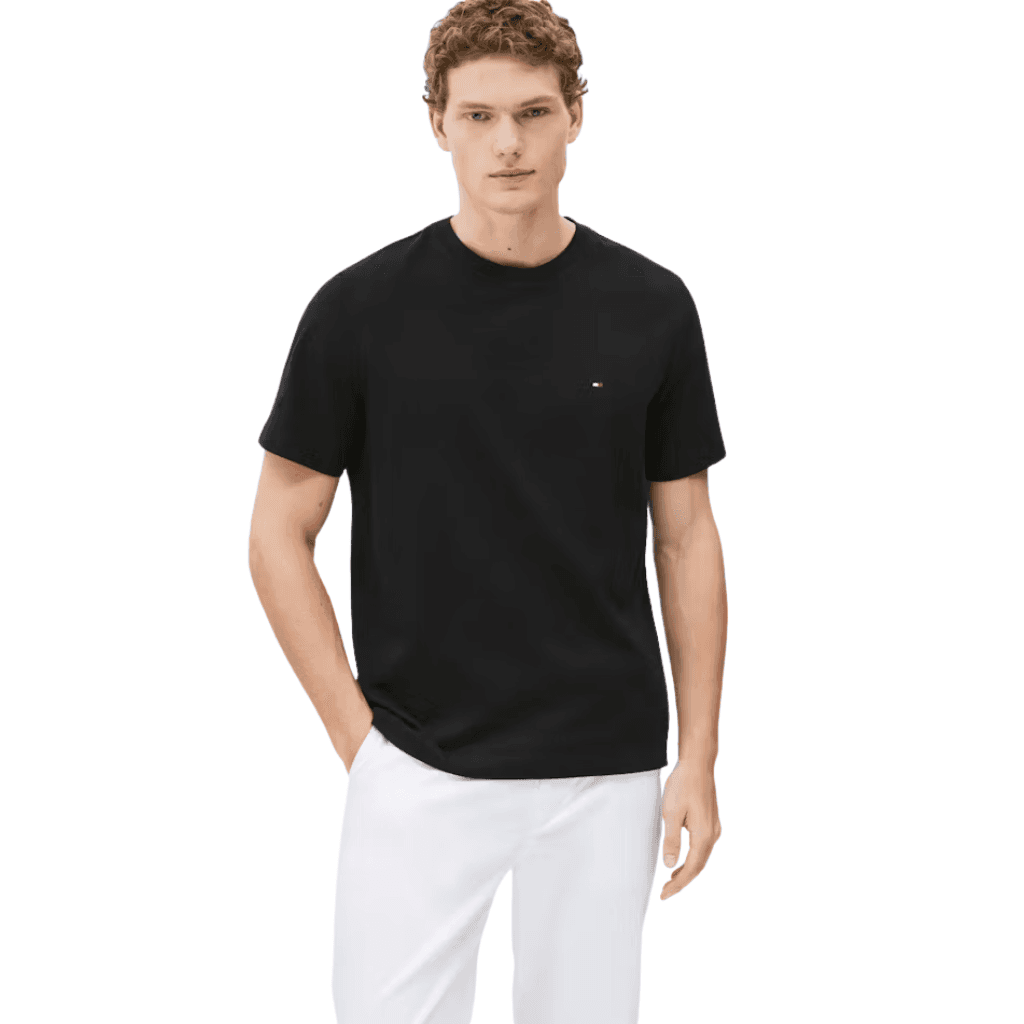 Tommy Hilfiger Flag Embroidered Crew T-Shirt Black