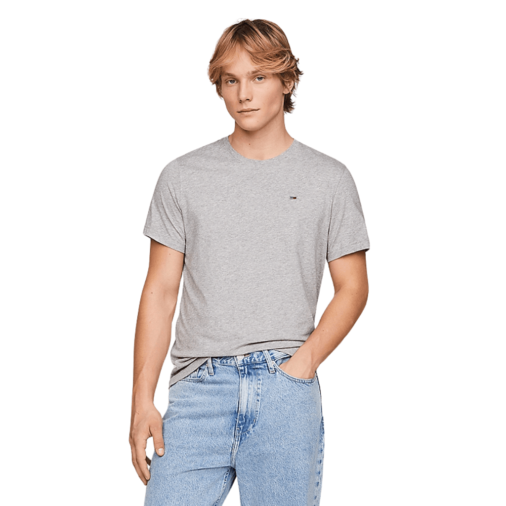 Tommy Jeans Slim Fit Jersey T-Shirt Light Grey Heather