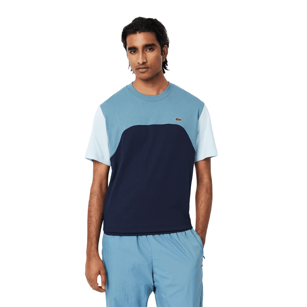 Lacoste Classic Fit Colour Block T-Shirt Navy Blue/Limestone-Rill