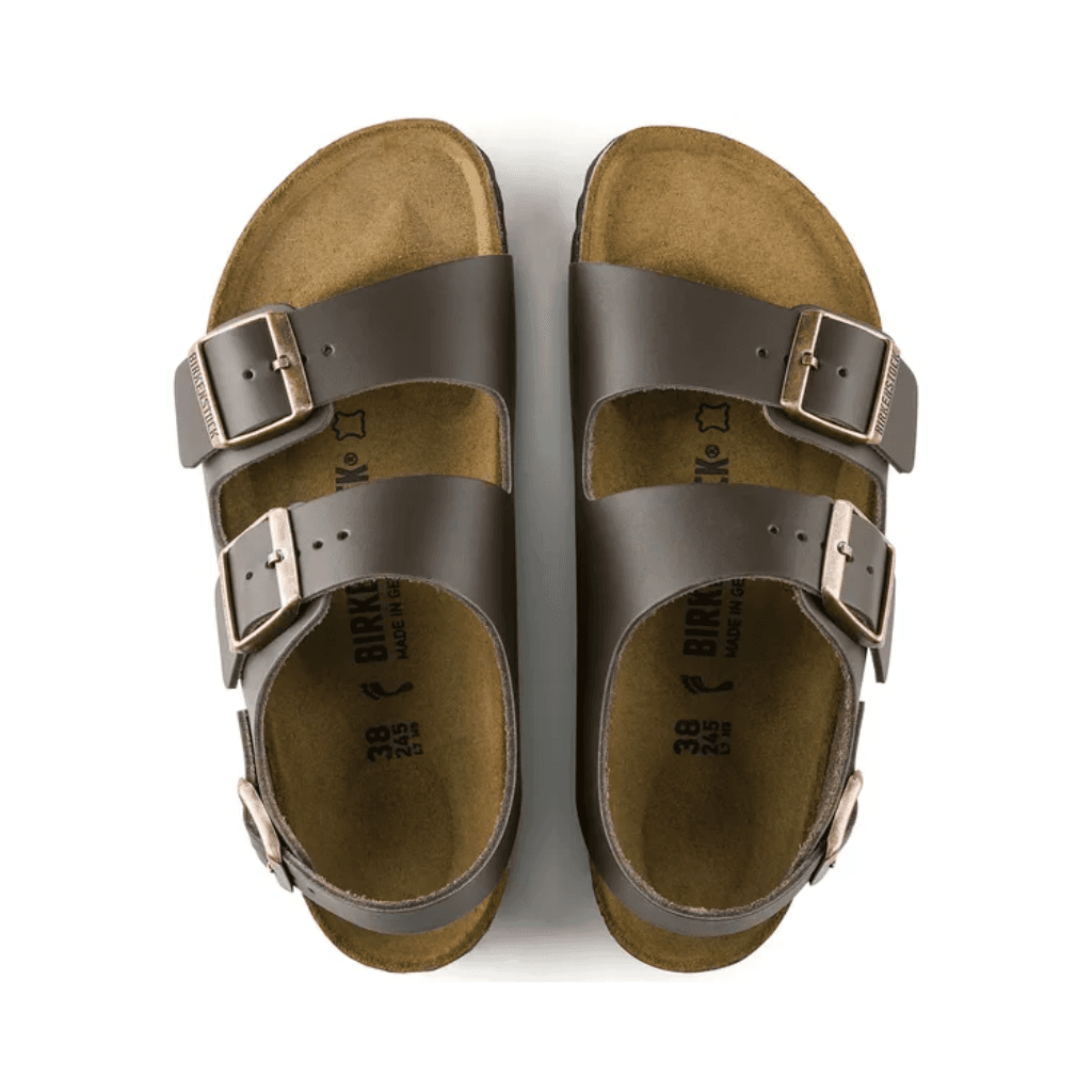 Birkenstock Milano Natural Leather Dark Brown Narrow