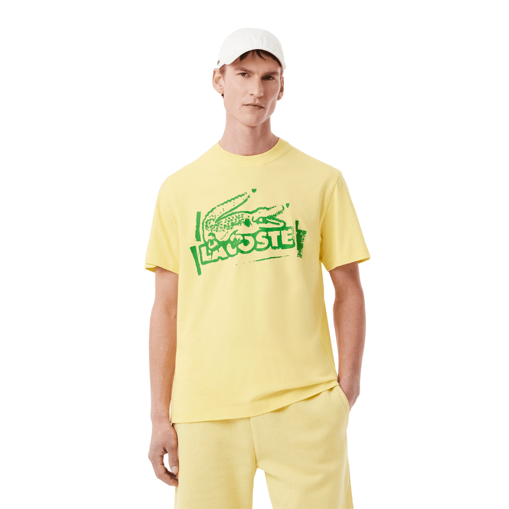 Lacoste Classic Fit Print Jersey T-Shirt Yellow/Calathea