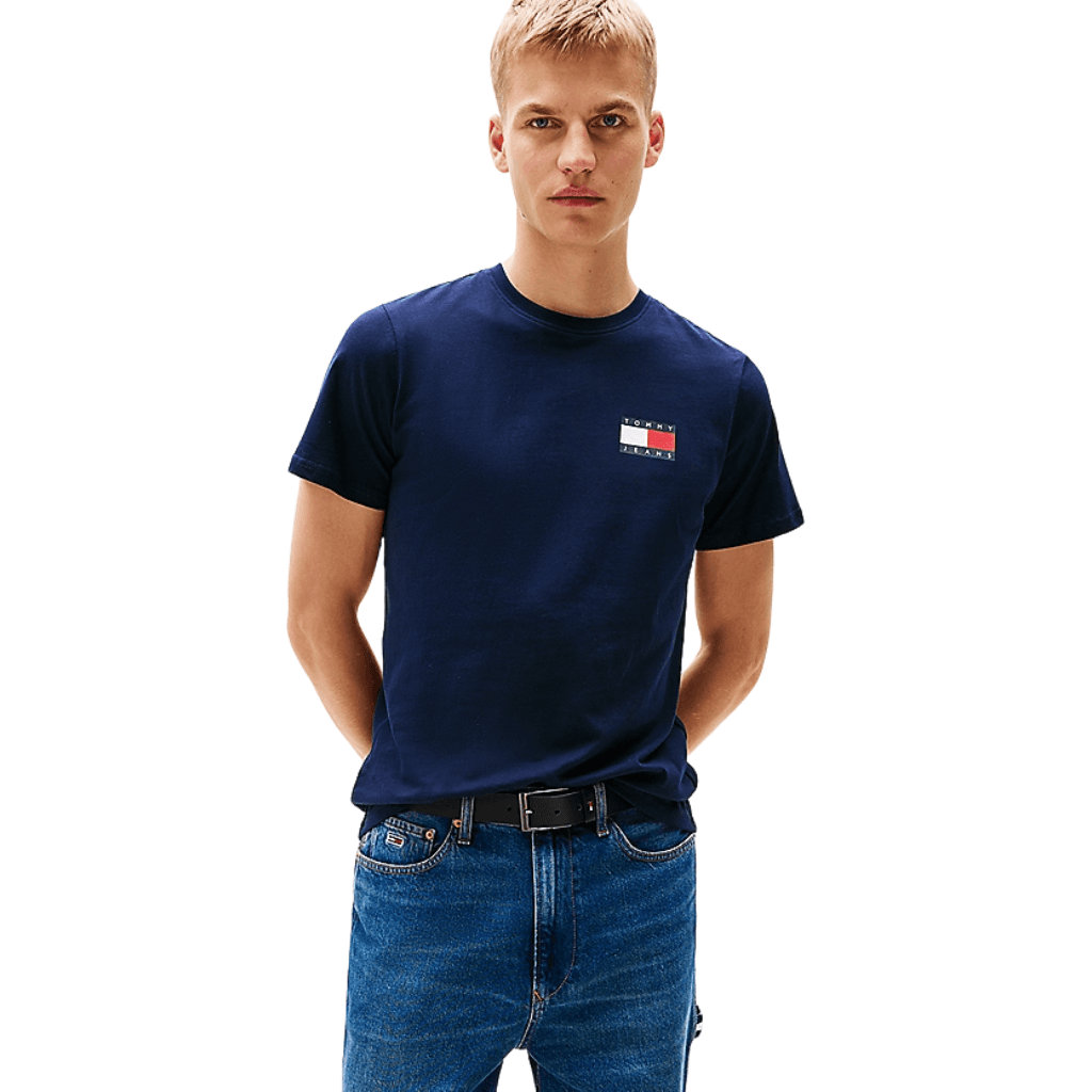Tommy Jeans Slim Essential Flag T-Shirt Dark Night Navy