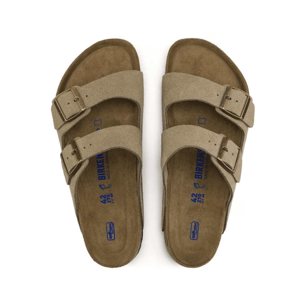 Birkenstock Arizona Soft Footbed Suede Leather Taupe Narrow