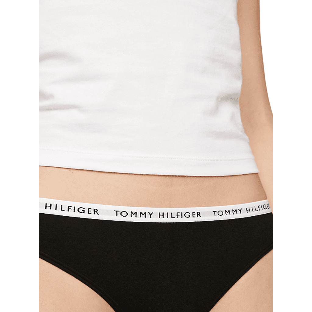 Tommy Hilfiger 3-Pack Logo Waistband Thongs Black