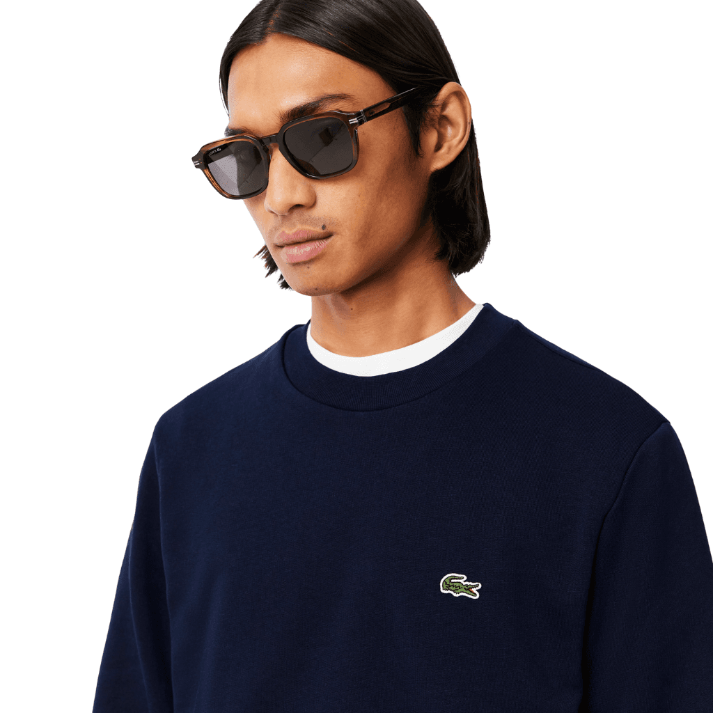 Lacoste Fleece Crew Neck Sweatshirt Navy Blue