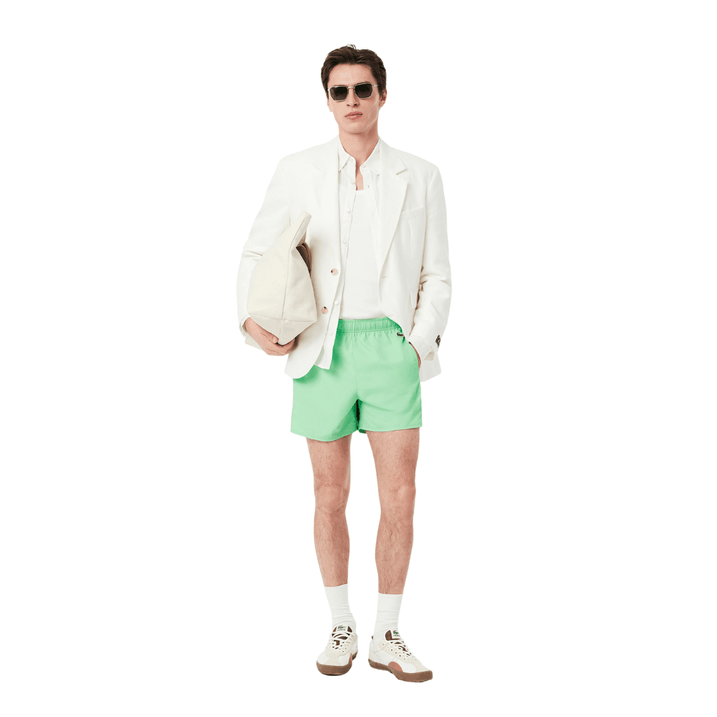 Lacoste Monochrome Swim Shorts White/Green