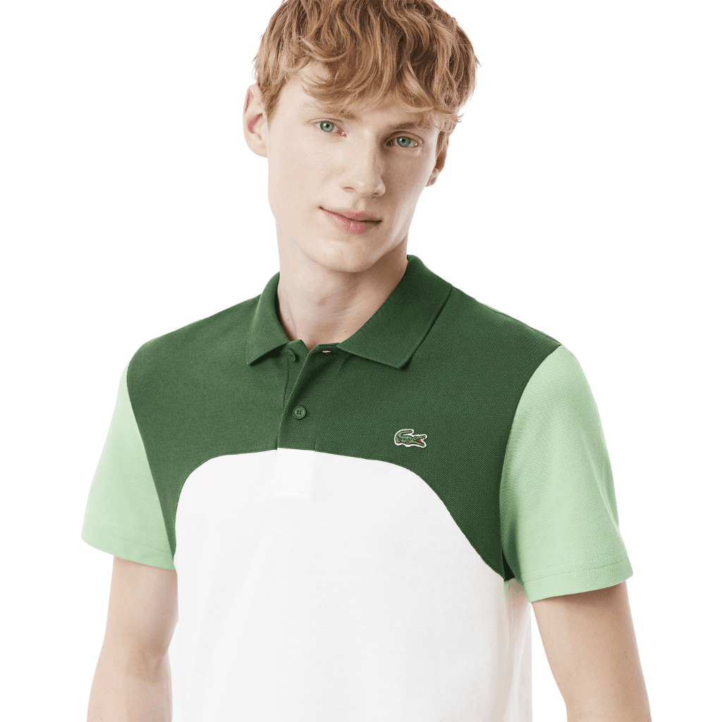 Lacoste L.12.12 Regular Fit Stretch Polo Shirt White/Green-Liamone