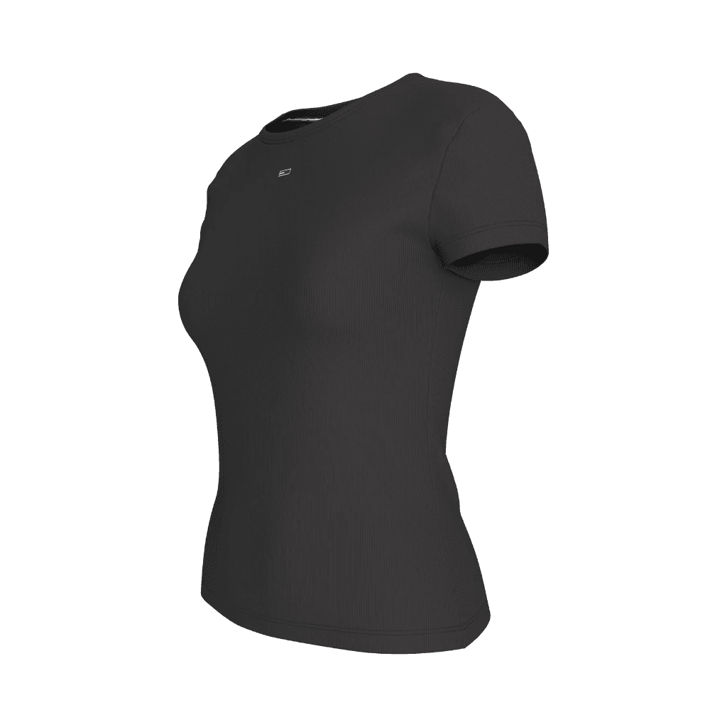 Tommy Jeans Slim Essential Ribbed T-Shirt Black