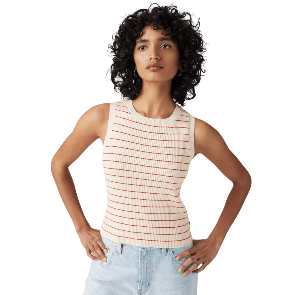 Levi's Tulip Tank Egret / High Risk Red