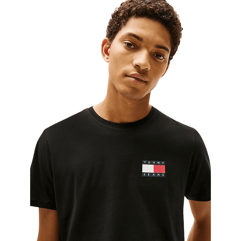 Tommy Jeans Slim Essential Flag T-Shirt Black