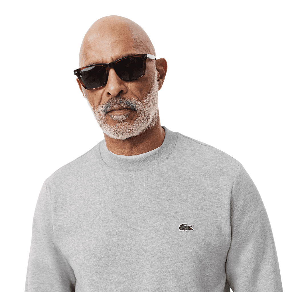 Lacoste Fleece Crew Neck Sweatshirt Silver Chine