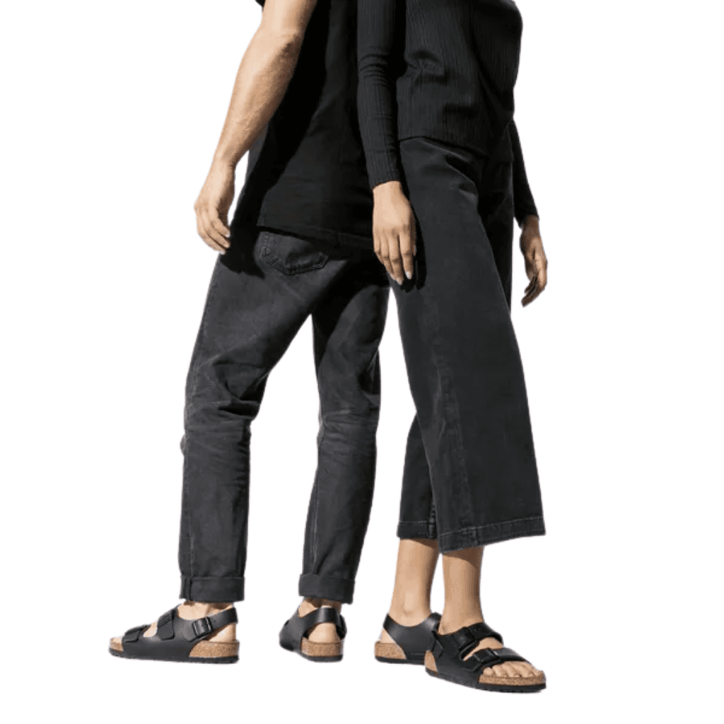 Birkenstock Milano Natural Leather Black Narrow