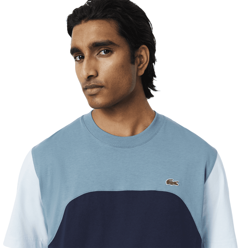 Lacoste Classic Fit Colour Block T-Shirt Navy Blue/Limestone-Rill