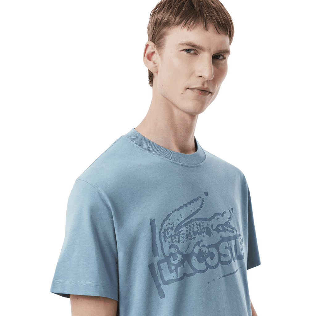 Lacoste Classic Fit Print Jersey T-Shirt Limestone/Falcon