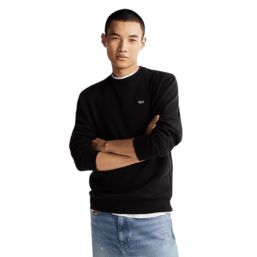 Tommy Jeans Flag Crew Neck Sweatshirt Black