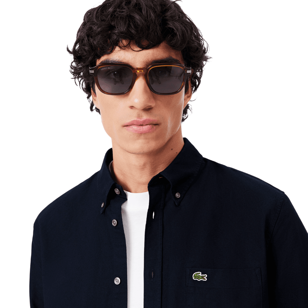 Lacoste Regular Fit Cotton Oxford Shirt Navy Blue