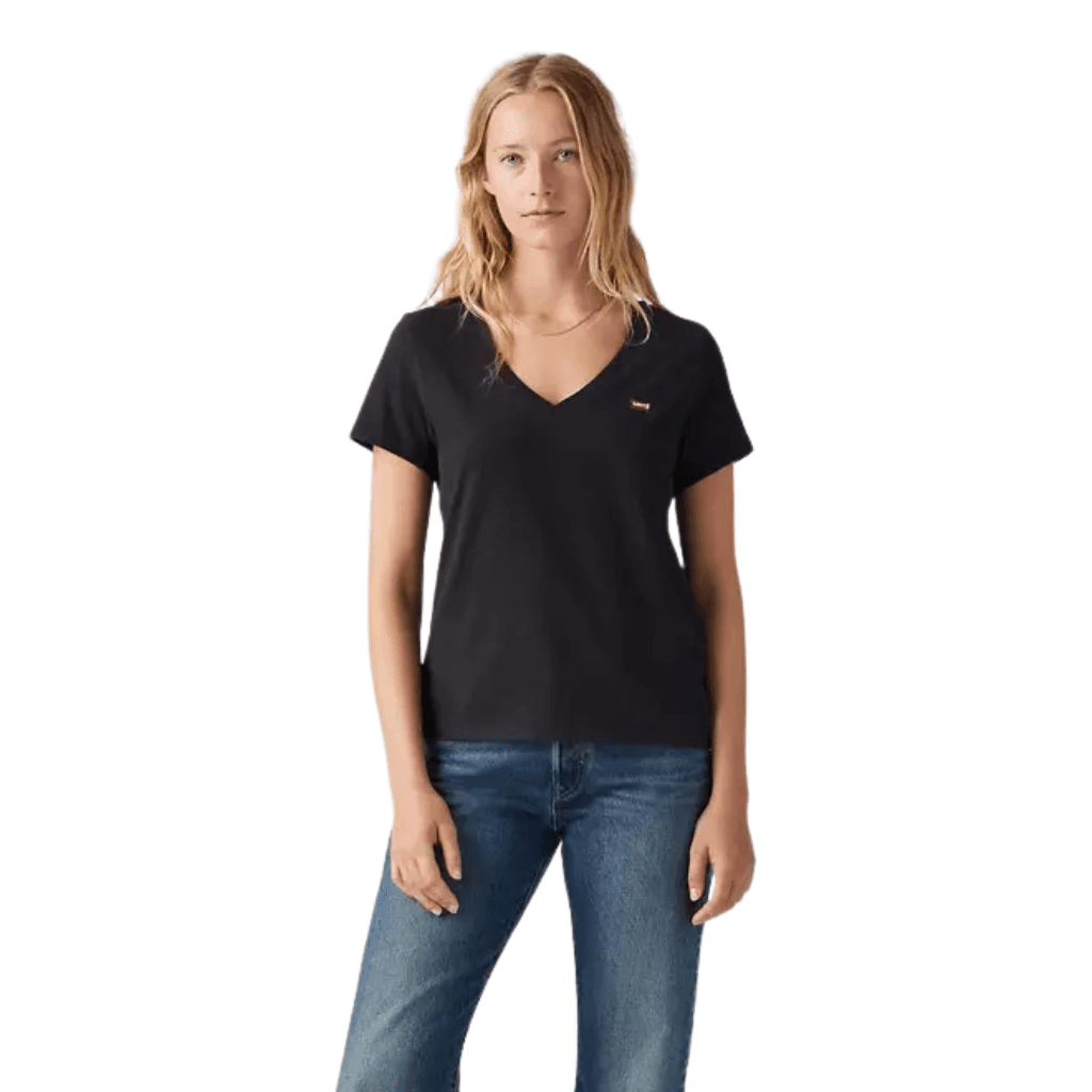 Levi's Perfect Slub V Neck Tee Anthracite Night