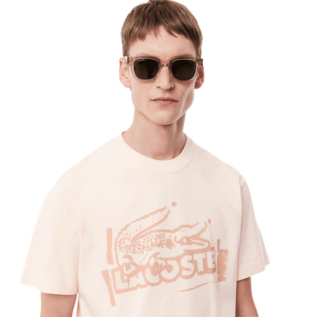 Lacoste Classic Fit Print Jersey T-Shirt Angora/Latte