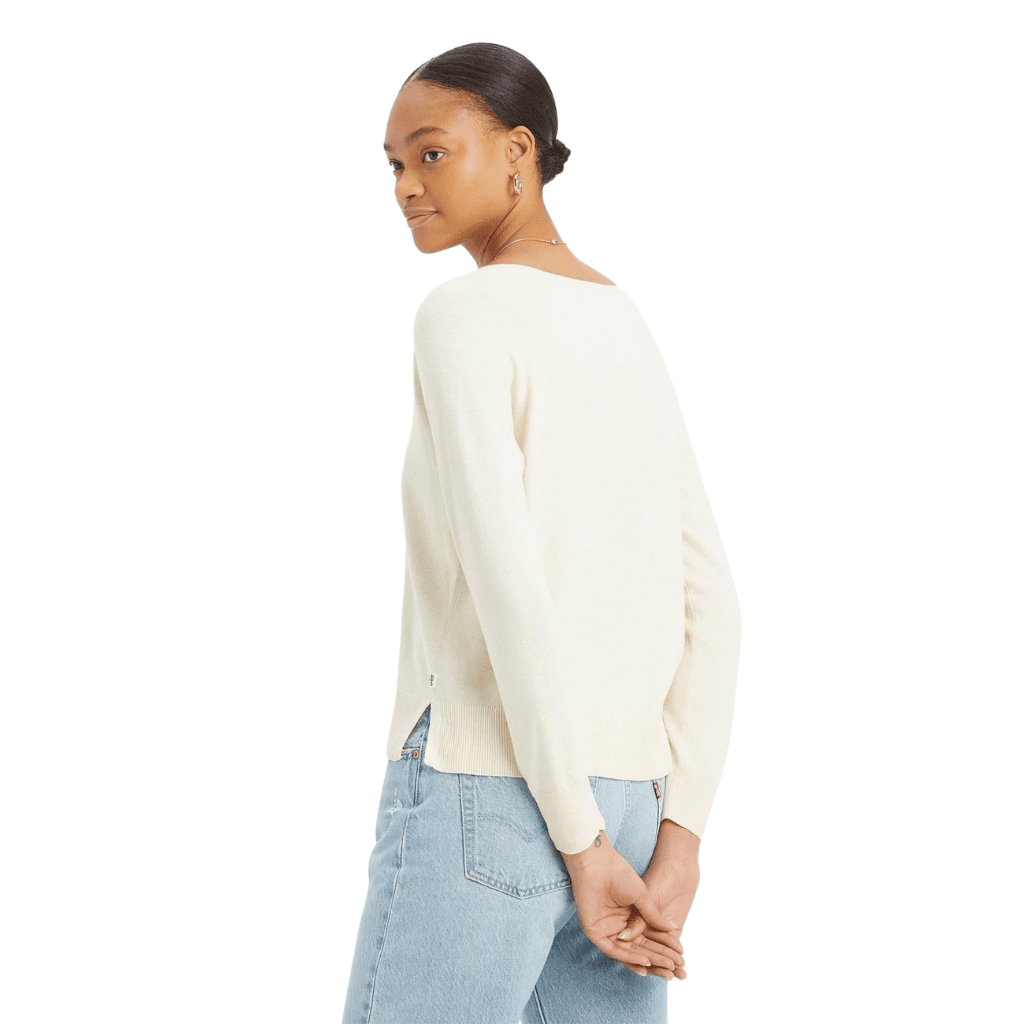 Levi's Petal V Neck Sweater White Swan