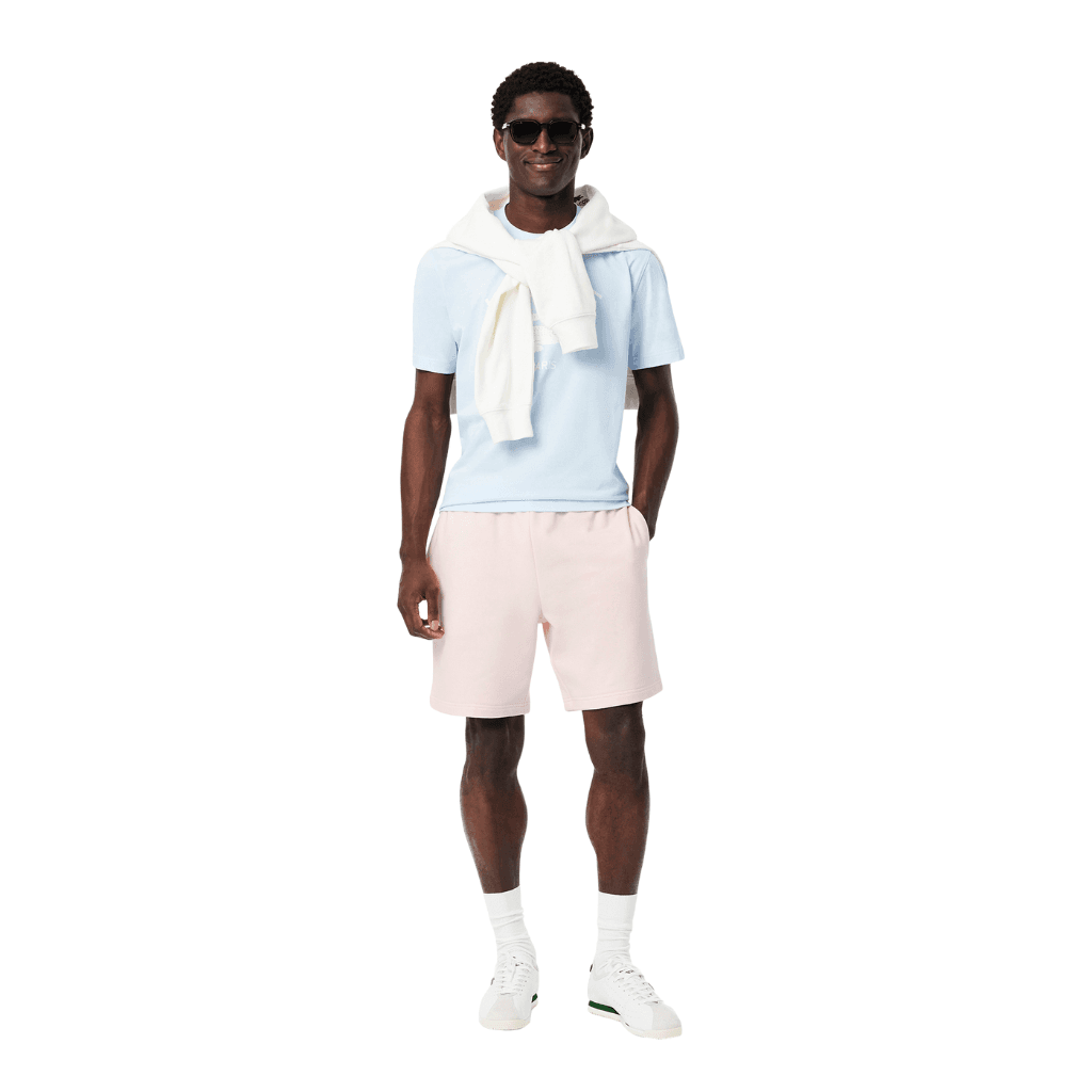 Lacoste Printed Fleece Shorts Flamingo