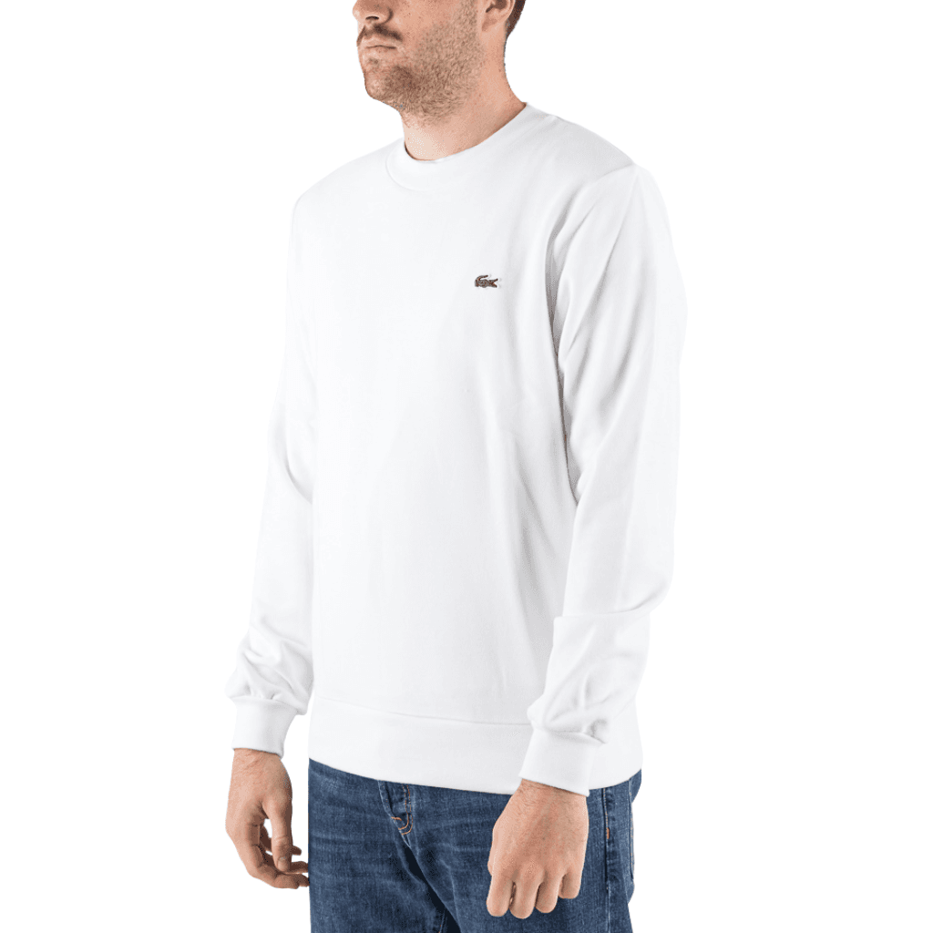 Lacoste Classic Fit Cotton Fleece Sweatshirt White