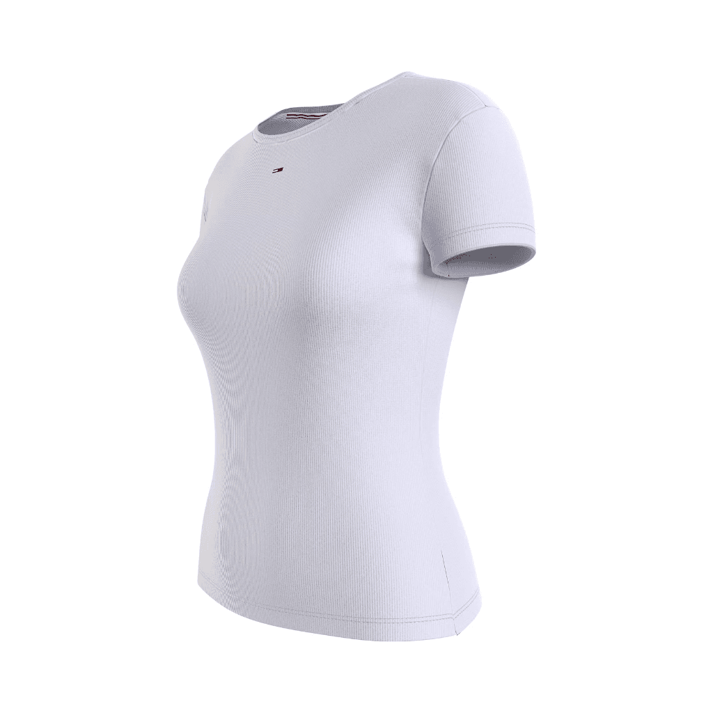 Tommy Jeans Slim Essential Ribbed T-Shirt White