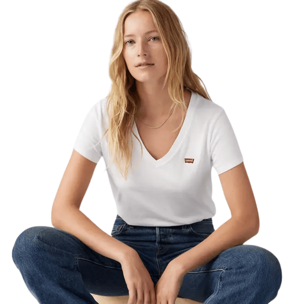 Levi's Perfect Slub V Neck Tee Bright White