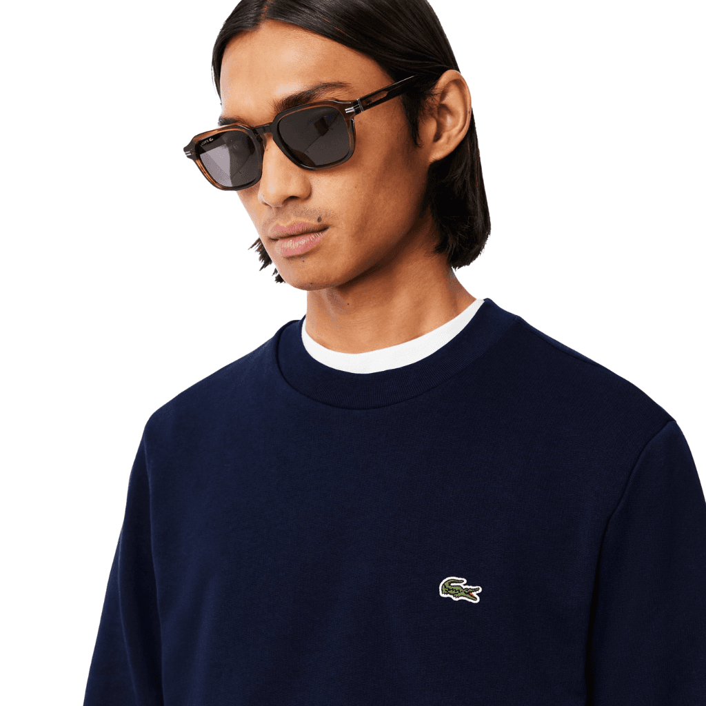 Lacoste Classic Fit Cotton Fleece Sweatshirt Navy Blue