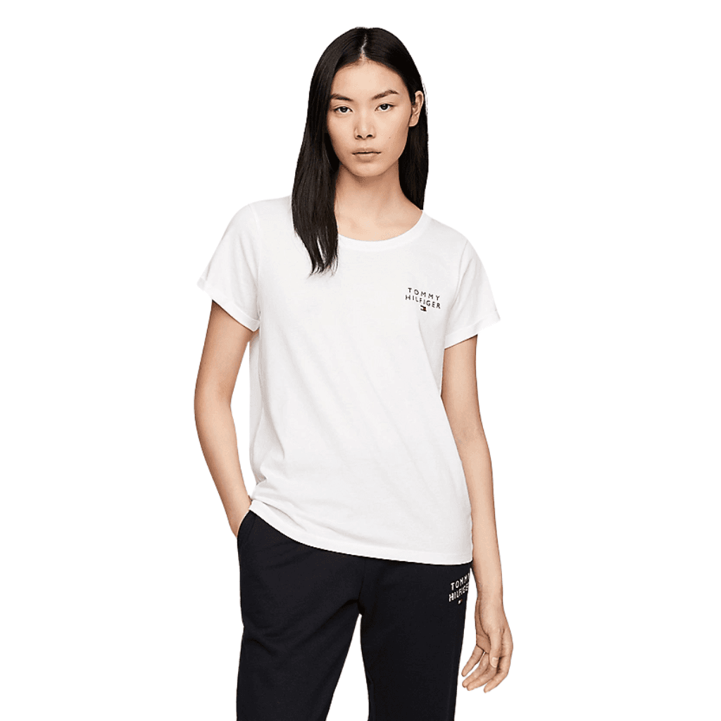 Tommy Hilfiger Logo Short Sleeve Lounge T-Shirt White