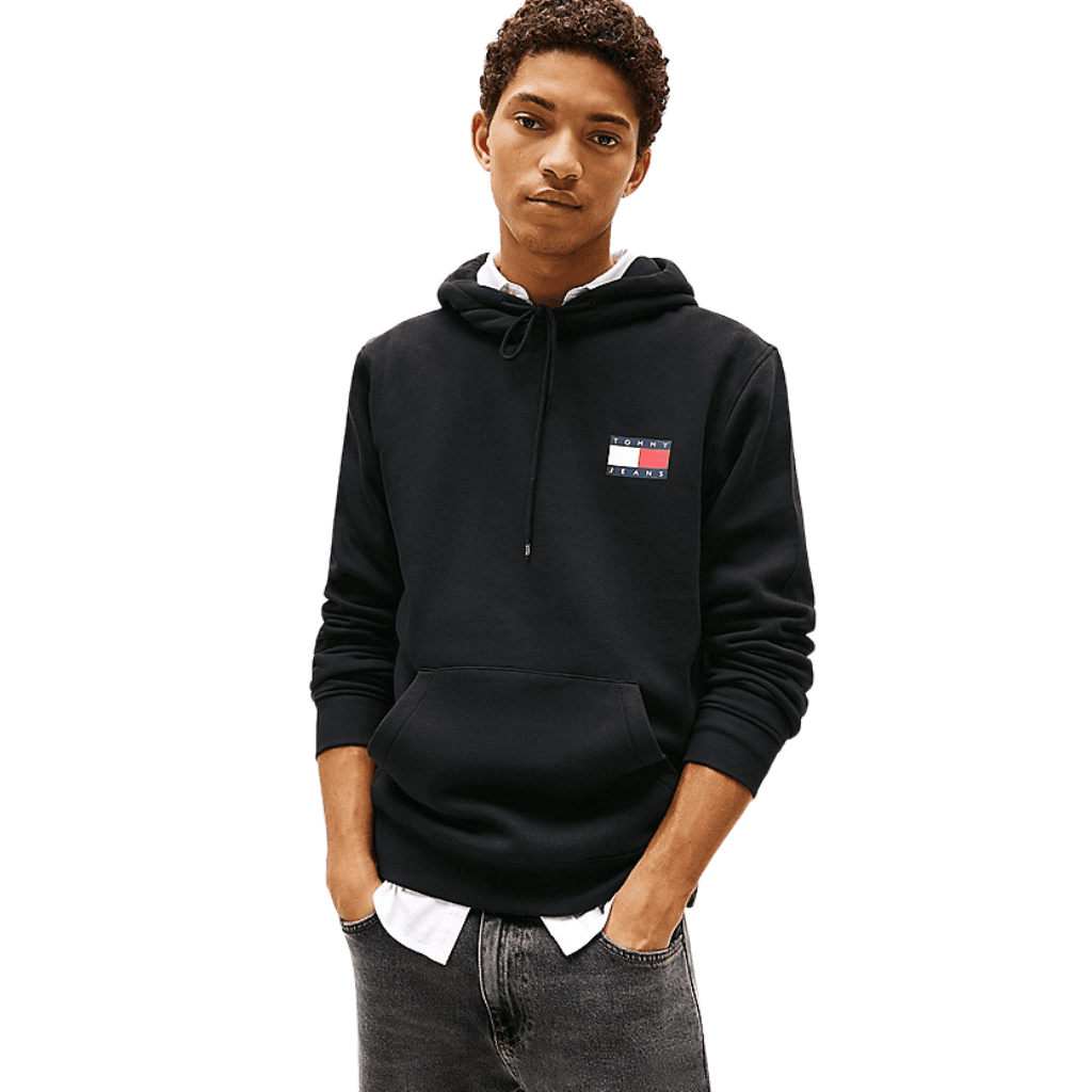 Tommy Jeans Essential Flag Logo Hoody Black