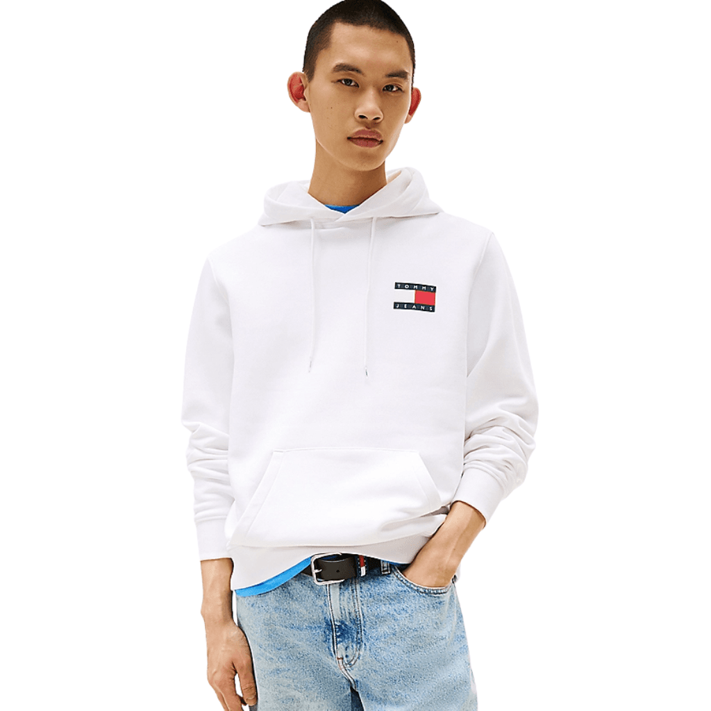 Tommy Jeans Essential Flag Logo Hoody White
