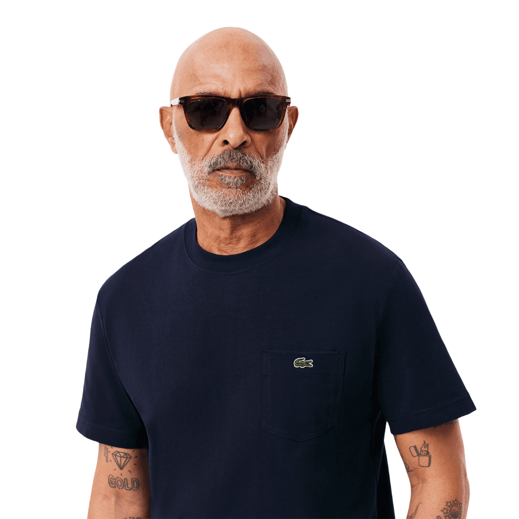 Lacoste Midweight Jersey Pocket T-Shirt Navy Blue