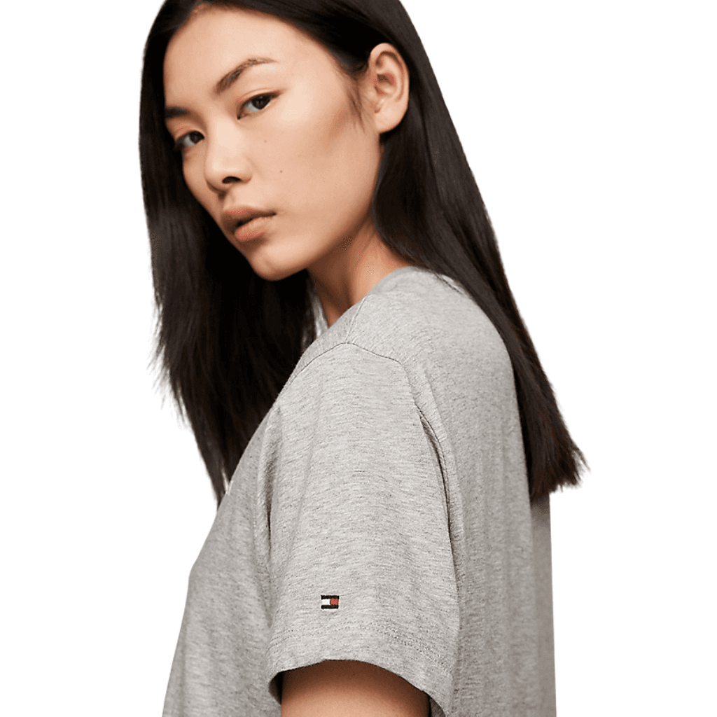 Tommy Hilfiger Short Sleeve T-Shirt Dress Light Grey Heather