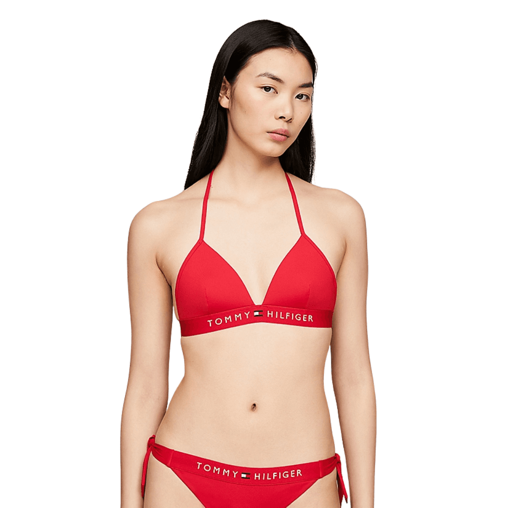 Tommy Hilfiger Triangle Fixed Foam Bikini Top Primary Red