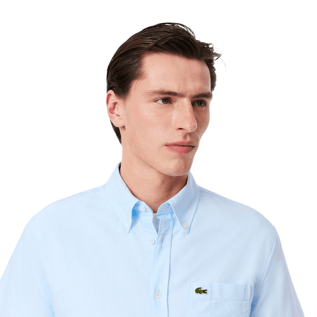 Lacoste Regular Fit Short Sleeve Oxford Shirt White/Overview