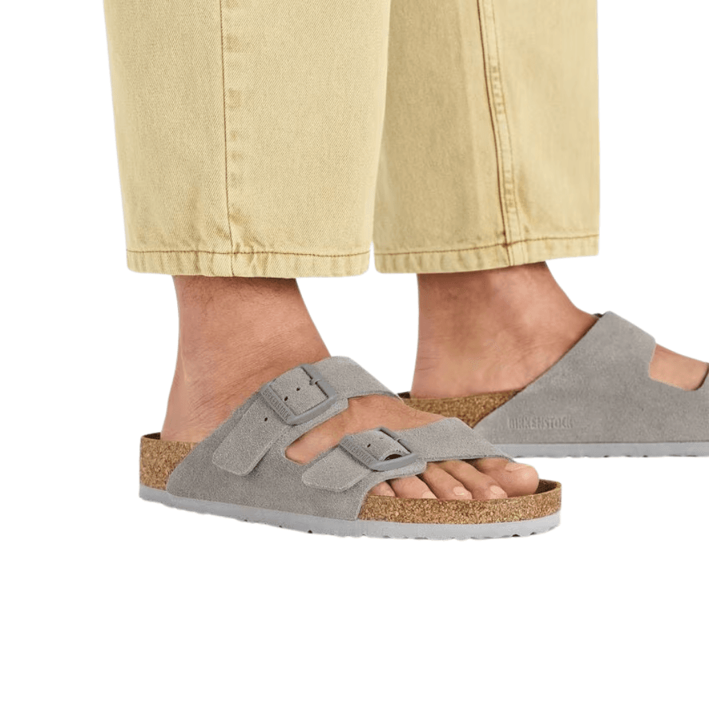 Birkenstock Arizona Suede Leather Stone Coin Narrow