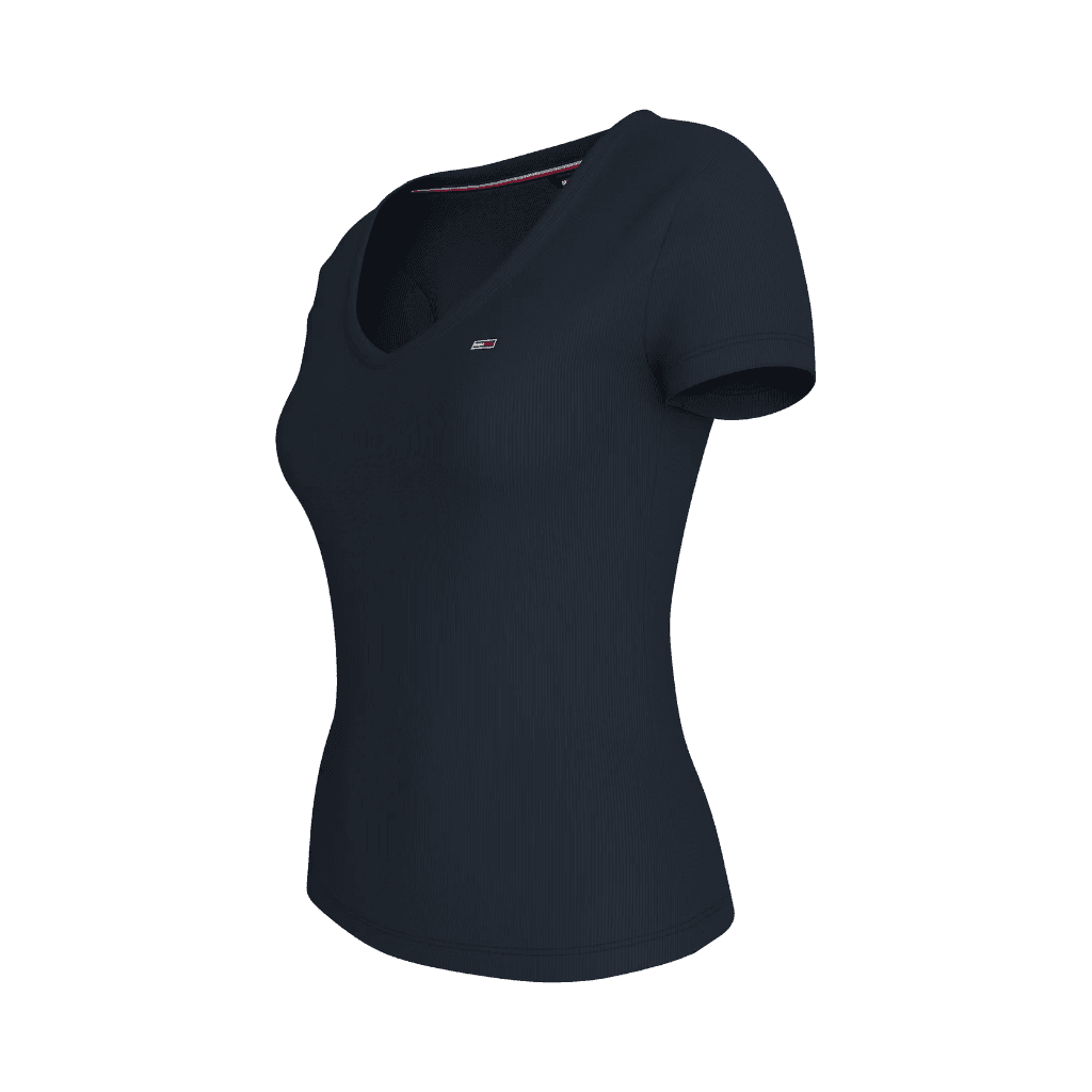 Tommy Jeans Essential V Neck Slim Fit T-Shirt Dark Night Navy