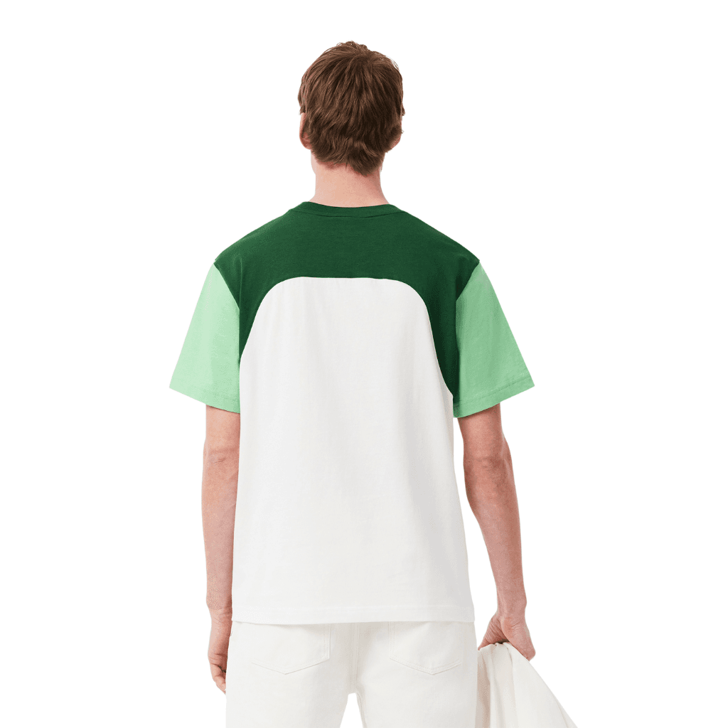 Lacoste Classic Fit Colour Block T-Shirt White/Green Liamone