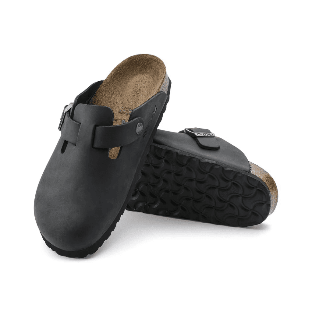 Birkenstock Boston Natural Leather Oiled Black Narrow