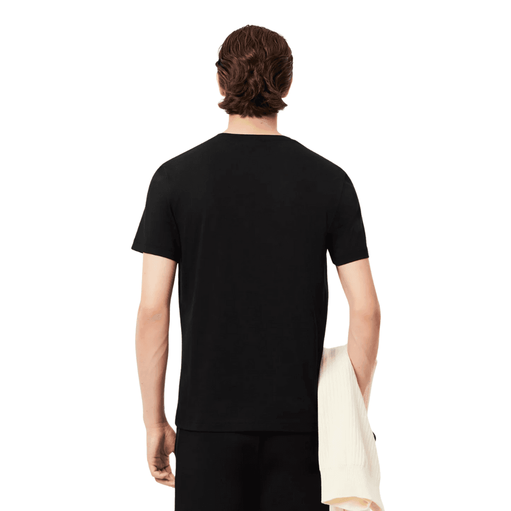 Lacoste Midweight Jersey V-Neck T-Shirt Black