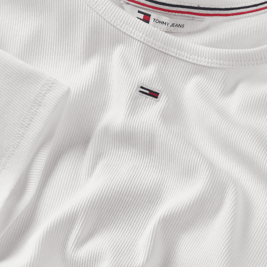 Tommy Jeans Slim Essential Ribbed T-Shirt White