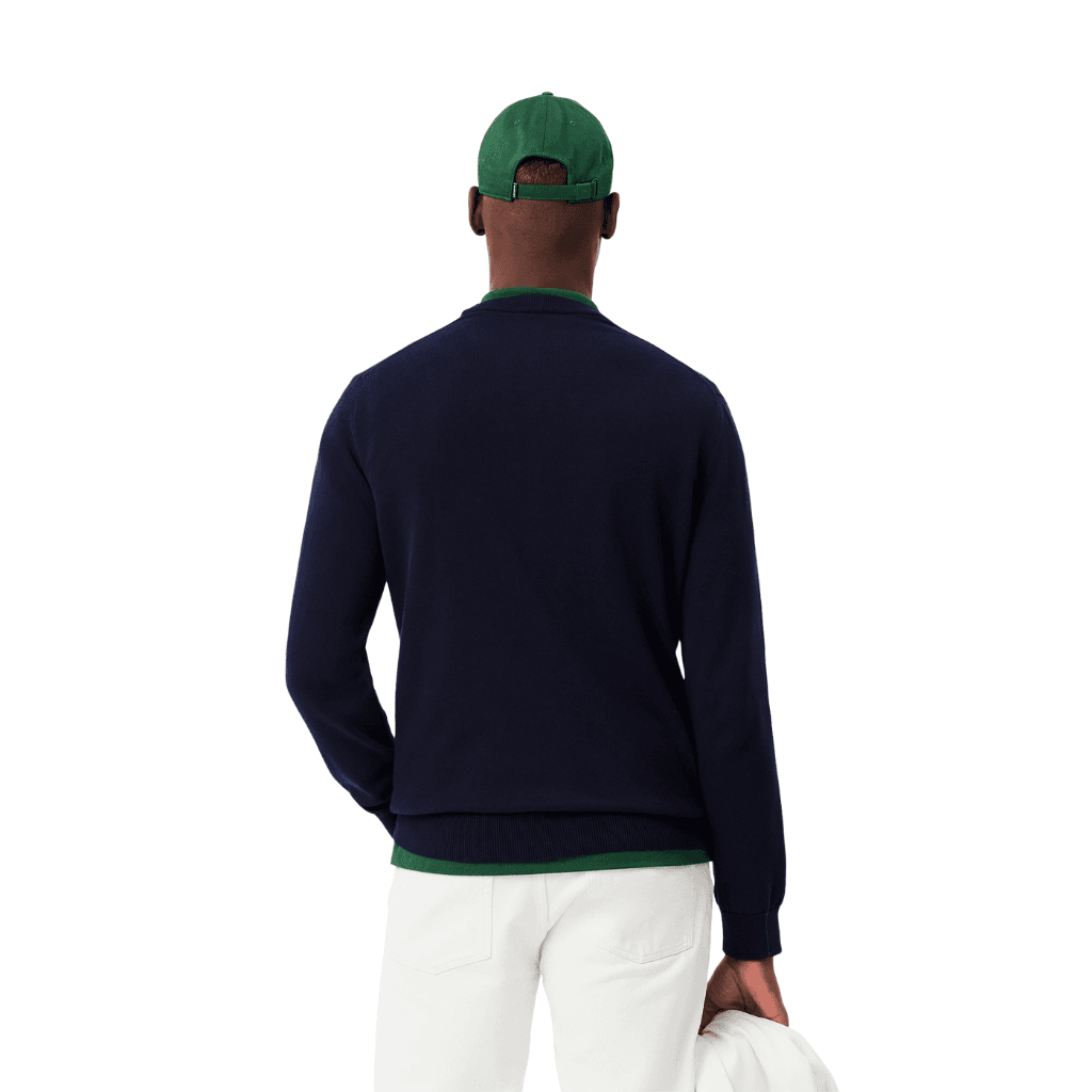 Lacoste Monochrome Crew Neck Sweater Navy Blue