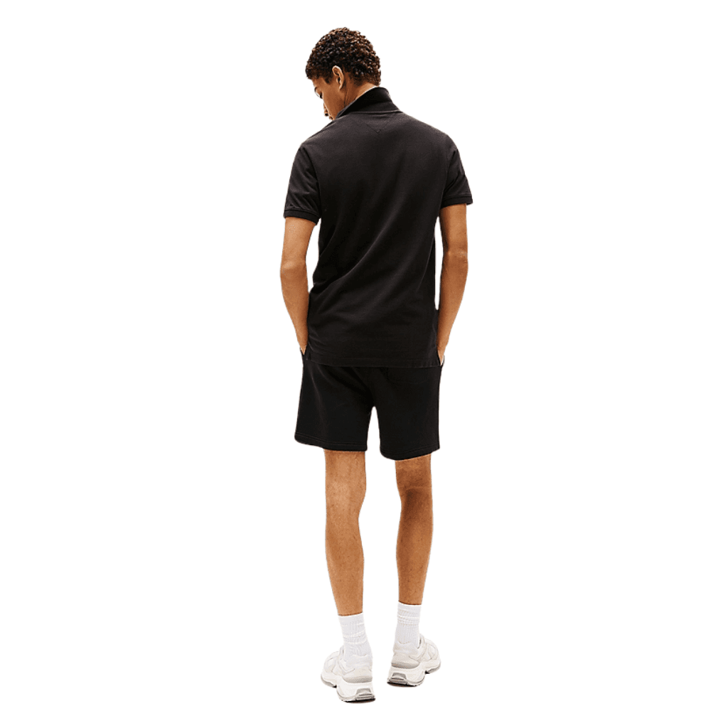 Tommy Jeans Slim Placket Polo Shirt Black