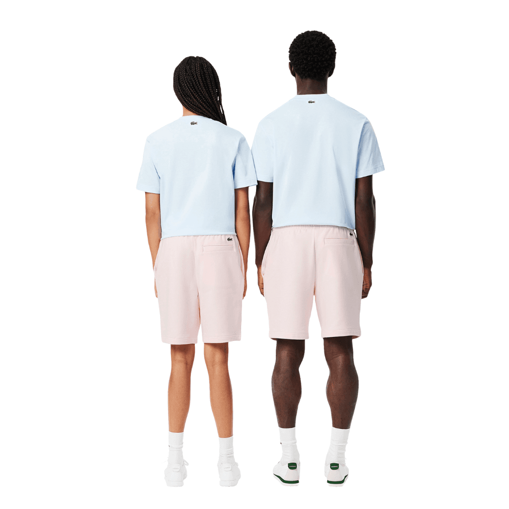 Lacoste Printed Fleece Shorts Flamingo