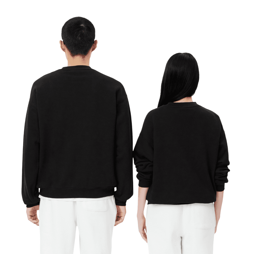 Lacoste Loose Fit Badge Fleece Sweatshirt Black