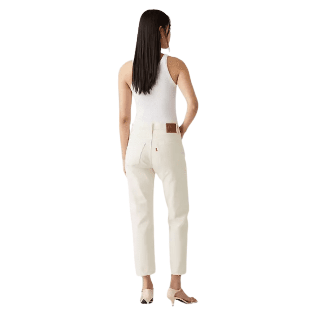 Levi's 501 Crop Jeans Ecru Booper No Damage