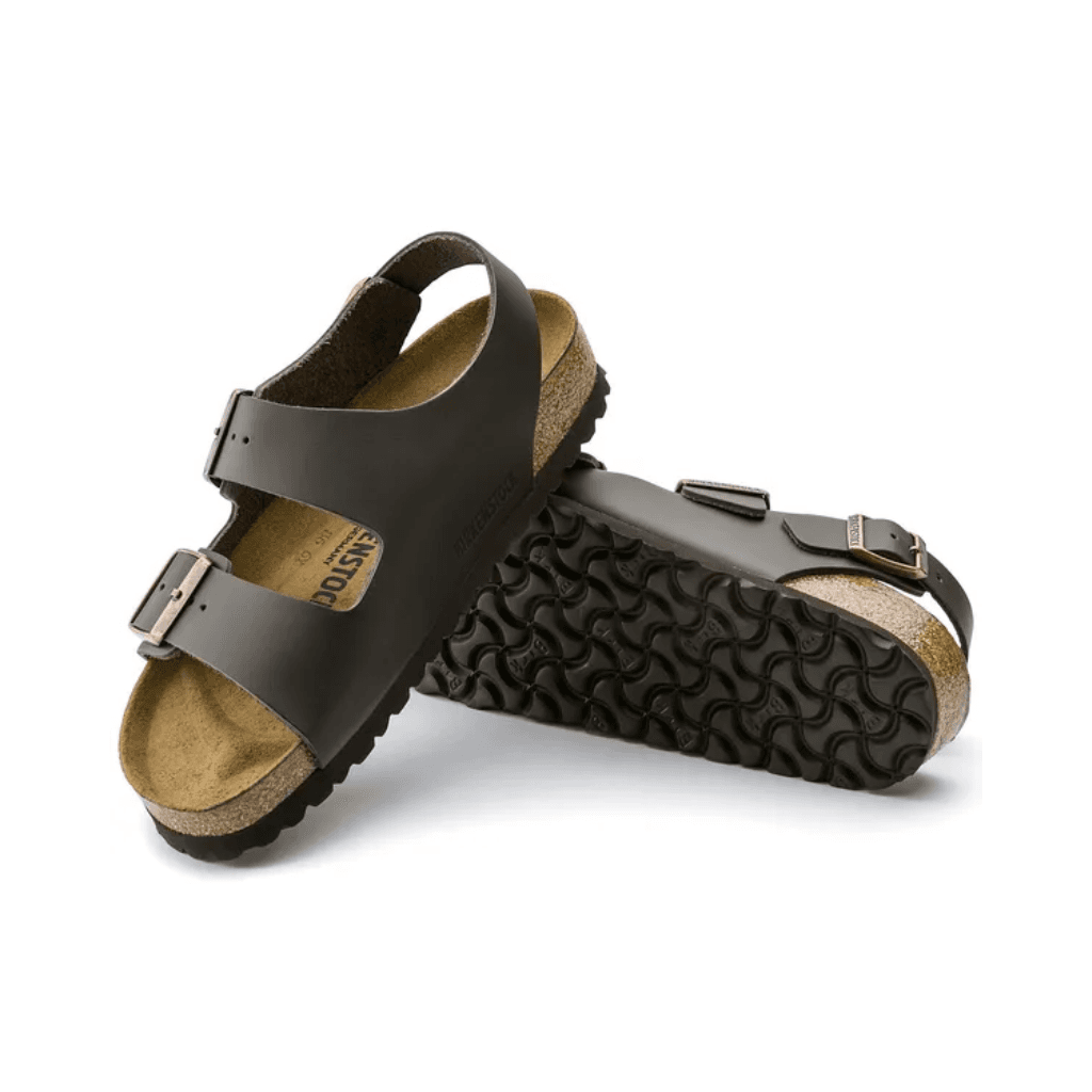 Birkenstock Milano Natural Leather Dark Brown Narrow