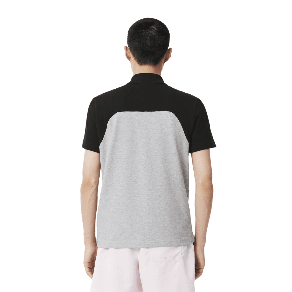 Lacoste L.12.12 Regular Fit Stretch Polo Shirt Silver Chine/Black-Black