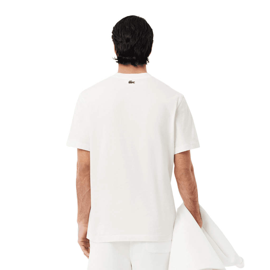 Lacoste Classic Fit Print Jersey T-Shirt Flour/Limestone