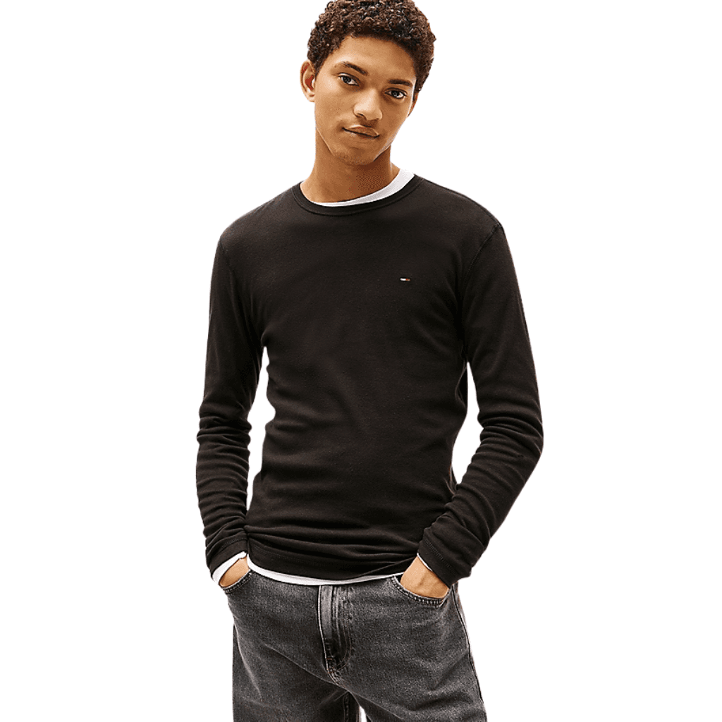 Tommy Jeans Original Rib Long Sleeve T-Shirt Tommy Black